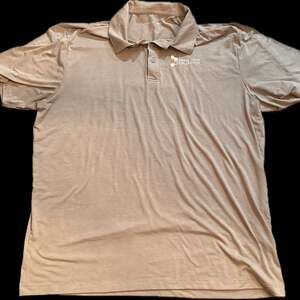 Port Authority Men's Tan Media Tech Collective Embroidered Performance Polo Shir